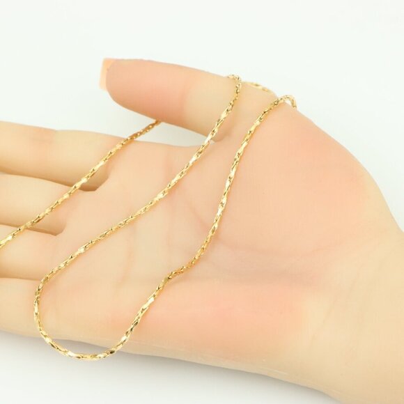 Elegant Textured Rose Gold Necklace for Stylish Layering, XPNL0353 - Picture 3 of 10